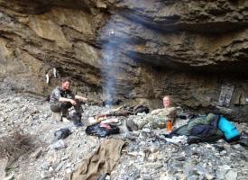 Scottie Ewaskowitz in cave with Andrew